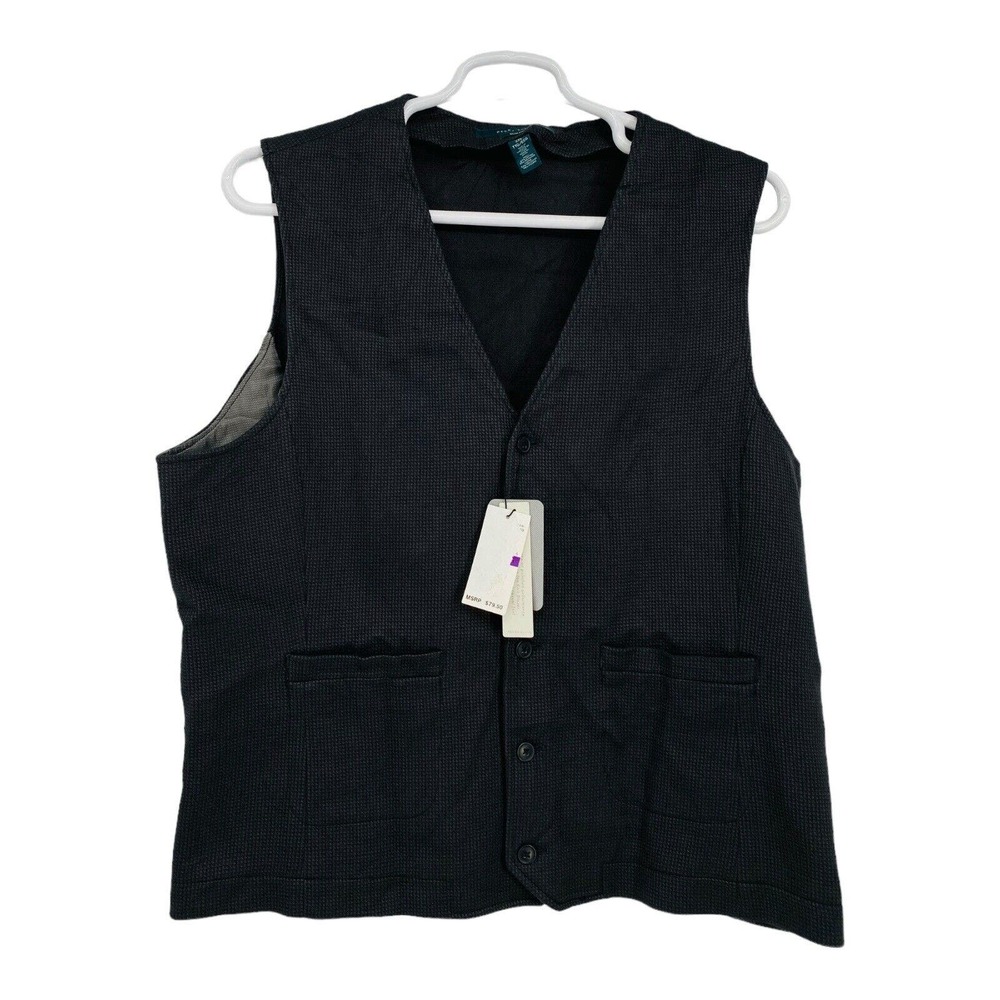 NWT Perry Ellis Gray Slim Fit‎ Sleeveless Suit Vest Men's Size XXLarge